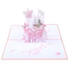 Adorável 3D Pop Up Romântica Borboletas Românticas Corte Laser Corte Animal Cartão Cartoes Cartões Cartões de Desenhos Animados para Mulheres Esposa Garota Filha Filha Dia das Mães