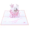 Güzel 3D Pop Up Romantik Kelebekler Tebrik Kartı Lazer Kesim Hayvan Kartpostal Karikatür Wonder Cards Kadınlar Karısı Kız Kızı Anneler Günü