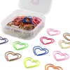50Pcs/Box Mini Heart-shaped Paper Clip Metal Papers Clips Bookmark Memo Planner Clips Filing Tidy Supplies School Stationery BH7038 TYJ