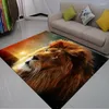 Carpets Lion And Forest Carpet Home Living Room Bedroom Animal Print Sofa Coffee Table Side Mat Anti-Slip Door MatCarpets