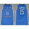 WSKT 2019 NCAA Carolina do Norte Tar Heels 23 Michael 5 Nassir Little 15 Carter 32 Luke Maye Barnes Vintage UNC azul Branco Men Branco Jerseys College