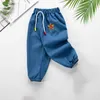 Summer Boys Mosquito Jeans Cute Pattern Design Casual Loose Pants For 12M5T Childrens Trousers Clothes Blue 220812