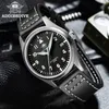 Automatisk mekanisk herrklocka Sapphire Crystal rostfritt stål NH35 Pilot Watch1940 lädervattentät automatisk Watch Men 220530
