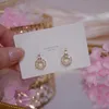 Stud Korea Selling Fashion Jewelry Exquisite Zircon 14K Real Gold Plated Earrings Simple Round Small Women EarringsStud StudStud Odet22 Farl