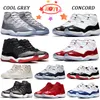 Mode Cool Grey Männer Basketballschuhe Cherry Bred Animal Instinct Cap und Gown 11s Space Jam Concord Win Like Damen Sport Turnschuhe Trainer