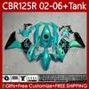 + Tank OEM Fairings para Honda CBR 125R CBR 125 R CC CB125R Cyan Metal 2002 2003 2004 2005 2006 Corpo 124No.87 CBR-125 CBR125RR 02-06 CBR-125R 125cc 02 03 04 05 06 Bodywork