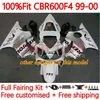 Corpo stampo ad iniezione per HONDA CBR 600 F4 FS CC 600F4 600CC 1999-2000 Carrozzeria 136No.94 100% Fit CBR600F4 CBR600 F4 99 00 CBR600FS 1999 2000 Kit carenatura OEM blu movistar