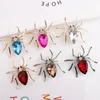 Brosch Fashion Spider Crystal Broscher Rhinestone Insect Pins Bröllop Smycken Corsage Klänning Coat Brosch Pin Tillbehör