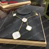 Quasten Halskette vier Blattklee Halskette 6 Blumen Anhänger Halskette Diamant Gold Silber Designer Schmuck Frauen für Hochzeit Geschenk