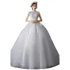 Andra bröllopsklänningar 2022 Hign Neck Vintage Dress Flower Beading Princess Ball klänning enkel brud cuatom gjorde vestido de noiva