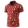 Polo de hombre Moda Estampado de plumas Camiseta de manga corta Camisa Ropa Verano Casual Tops 220623