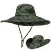 Camouflage Fisherman Hat Feestartikelen Camoufleert Caps Sport Blad Jungle Military Cap Vissen Hoeden Zonnescherm Gaas Cowboy CCE13788