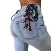 Autumn New Trend Creative Wild Wild Ajustável Ajuste Jeans Sexy Mulheres Fashion Street Suit de calça jeans T220728
