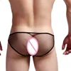 Подчинения 8pcslot сексуальные мужские трусы сетки сетки через прозрачное нижнее белье для бикини танга.
