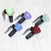 Smoking Glass Slide Bowl 14mm 18.8mm Male Joint Colorful wig wag bowls dry herb holder bowl pieces for Oil Rig Dab Rigs