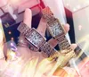 Hochwertige, luxuriöse, quadratische römische Kleid-Business-Armbanduhr, 31 mm, Damen-Quarzwerk, vollfeine Edelstahl-Armbanduhr in Roségold und Silber
