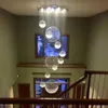 Duplex Building Big Pendant Lamps Villa Hall Living Room Luxury Crystal Hanging Lamp For Ceiling Stair Fixture Hotel Lobby Light