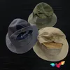 Baskrar Canvas KAPITAL Bucket Hats Herr Kvinnor Högkvalitativa Solida Vintage Kepsar Topplogotyp Justerbar Tvätt Make Old