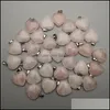 Charms Jewelry Findings Components Natural Stone Hexagonal Pillar Heart Cross Waterdrop Shape Rose Quartz Pendants For Making Diy Necklace