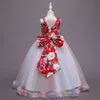 Schattig meisje kinderen lange huwelijksceremonie jurken tiener mesh jurk kinderkleding feest elegante prinses lange tule fs7801 0725