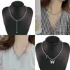 Pendant Necklaces Punk Lock Thick Chain Trend Long Stainless Steel Necklace Heart For Women Jewelry Choker Double Layer