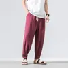 Men's Pants Men's Summer Linen Baggy Shorts Hin Cotton And Trousers Mer Slacks For Couples