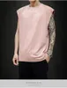 Męskie koszulki harajuku proste unisex bawełniane kamizelki T-koszulka bez rękawów 9 stały kolor T-shirt męskie topy letnie letnie topy hiphop tshirts streetwear