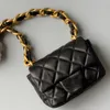 22P Top Real Lambskin Leather bag Classic Mini Flap Quilted Bags Thich Gold Matelasse Chain Turn Loack Shoulder Underwarm Handbags Luxury Designer bag