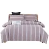 Hemtextil sängkläder randig rutig modern enkel 4-delad ark set294v