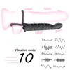 Doppia penetrazione Dildo Vibratore 10 modalità Vibratore per uomo Strap On Pene Vagina Plug Giocattoli adulti del sesso Coppie 220607