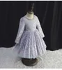 Robes de fille Baptême Fête Pour Perles Infantile Bébé Fille Robe À Manches Longues Robe D'anniversaire Dentelle Pageant Robe Princesse Vêtements