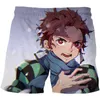 Kimetsu No Yaiba Anime Demon Slayer Pantalones cortos impresos en 3D Hombres y mujeres Estilo universitario Versión coreana de Wild Loose Wide