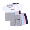 Kids Tales Tute per bambini Baby Infant Boy Girls Set di abbigliamento Pantaloncini di colore a contrasto Teens Loungewear Set 2 pezzi 220507