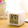 Kids Alarm Clocks Multi-Funtional Cube 7 Color LED Change Digital Glowing Morning Alarm Clock