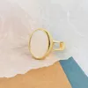 Bague ronde ovale lisse couleur argent, bagues ouvertes pour femmes, bijoux cadeaux tendance