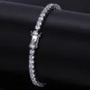 Cadena de tenis helada para hombre, pulsera de plata dorada, pulseras de Hip Hop a la moda, joyería de 3/4/5mm 7/8 pulgadas