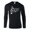 Men's T-Shirts Autumn Birds Musical Decor Casual Long Sleeve Printed T-Shirt Men Cotton Top Tees Summer Fashion ClothesMen's