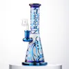 Wholesale PYREX Glass Bong Colorful Bongs Matte 14mm Female Joint Rainbow Smoking Pipe Frosting Straight Tube Dab Tool Water Pipes Oil Rigs With Banger