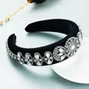 Padded Big Rhinestone Headband Bejewelled Crystal Velvet Wide hairband Party Headwear Hair Accessories for Women Girls