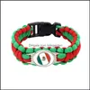 México Flag Paracord Supervivencia Bracelets de cámara al aire libre para mujeres Men Girl Friendship Rope 550 7 Pulsera Joyería Drop entrega 2021