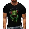 Moda erkekler yaz eğlenceli tişört sevimli komik kurbağa grafikleri 3d baskı kısa kollu gündelik harajuku tarzı sokak giyim