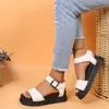 Sandals 2022 Open Toe Flatform Wedges Shoes Woman Summer Beach Sexy Women Plus Size PU Leather Sandalias