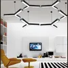 Pendants lampes modernes trigéminal 18W LED noir blanc acrylique lampe rétro industrielle suspendue salon intérieur