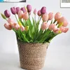 5 pièces/Bouquet de luxe en Silicone, tulipes au toucher réel, plante artificielle décorative pour la maison, décoration de Table de salon, jardin de noël 220408