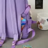 4 Pcs Sets Purple Colour Childrens School Backpack Kawaii Womens Backpack Bookbag School Bags for Teens Girls Mochila 220812