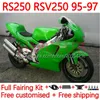 Kit de fadas para abril RSV250RR RS-250 RSV250 RSV 250 RSV-250 95-97 158NO.7 RS250RR RS250 RR 1995 1996 1997 RSV250R RS250R 95 96 97 MOTOCYS Bodys Glossy Green Green