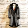 Misto lana da uomo 2022 Moda invernale Pelliccia Un cappotto di lana di alta qualità Spessore caldo lungo Imitazione visone Trench Cappotto maschile