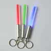 LED Flashlight Stick Keychain Party Supplies Mini Torch Aluminum Key Chain Key Ring Durable Glow Pen Wand Lightsaber Light Fire Sticks