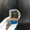 Uxury Watch Date Luxury Mens Mechanisch horloge Richa Milles Business Leisure RM70-01 Volledig automatische Mei Gold Case Tape Fashion Swiss Beweging Polshorloges