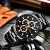 ساعة Wristwatches Luxury الراقية ساعة للرجال أزياء الفولاذ المقاوم للصدأ التاريخ التناظرية تاريخ الكوارتز أعلى العلامة التجارية الساعات الأعمال غير الرسمية Relogio